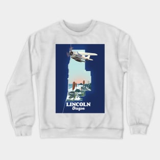 Lincoln Oregon Travel map Crewneck Sweatshirt